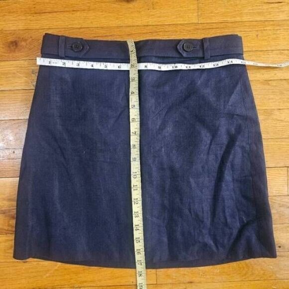 J Crew Blue Linen Pencil A Line Skirt Size 2 - Picture 4 of 7